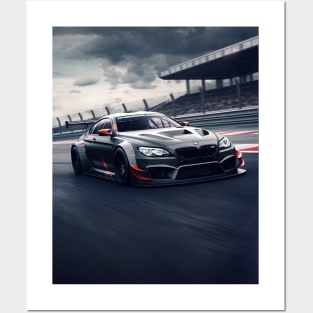 black bmw m6 on a race track Posters and Art